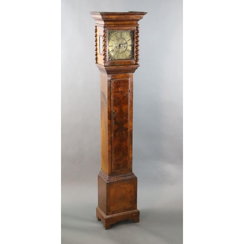 304 - Richard Keyte of Wittney. An early 18th century walnut eight day longcase clock, with moulded cornic... 