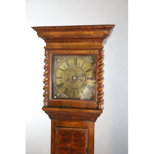 304 - Richard Keyte of Wittney. An early 18th century walnut eight day longcase clock, with moulded cornic... 