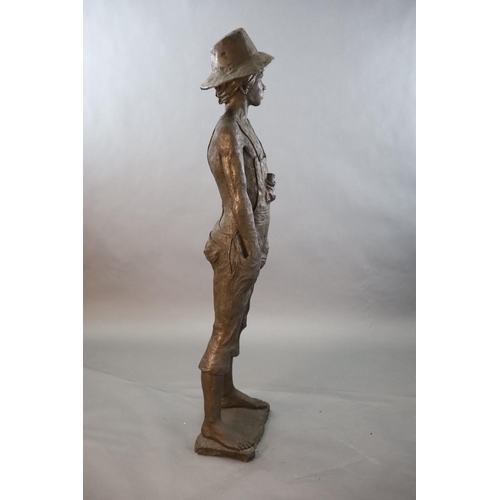 32 - A Neil Godfrey bronzed composition life size figure of Tom Sawyer, numbered 5 of a limited edition o... 