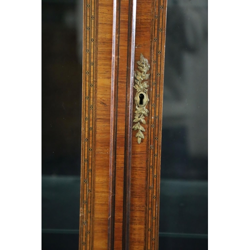 353 - A 19th century French Louis Philippe period kingwood and marquetry vitrine, with moulded cornice and... 