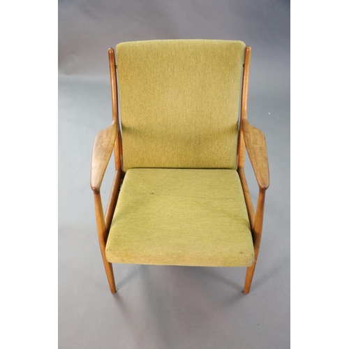 387 - An Andersen & Andersen & Palle Pedersen for Horsnaes teak armchair, c.1963, with original pale green... 