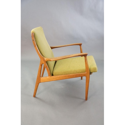 387 - An Andersen & Andersen & Palle Pedersen for Horsnaes teak armchair, c.1963, with original pale green... 