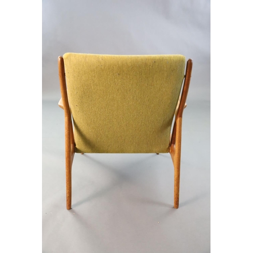 387 - An Andersen & Andersen & Palle Pedersen for Horsnaes teak armchair, c.1963, with original pale green... 