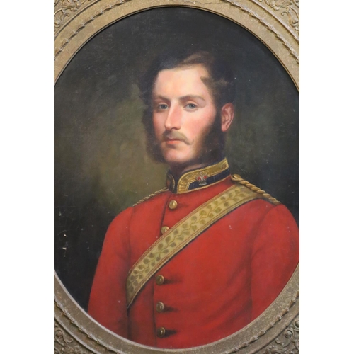 394 - Victorian Schooloil on canvasPortrait of an army officerframed to the oval, 29.5 x 24.5in.CONDITION:... 