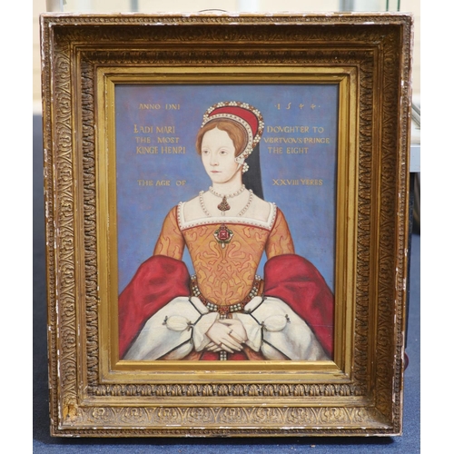 401 - After Master Johnoil on panelPortrait of Queen Mary, 154416 x 12.75in.... 