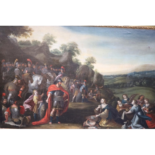 405 - 18th century Flemish Schooloil on canvasBiblical scene33.5 x 68in.CONDITION: Relined many years ago,... 