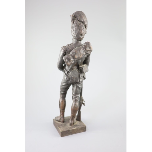 42A - Sir Joseph Edgar Boehm (1834-1890. A bronze figure of a Grenadier, signed J.E.BOEHM. SCR. and inscri... 