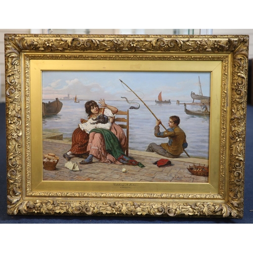 428 - Antonio Ermolao Paoletti (1833-1912)oil on canvas'Catching a farter'signed and inscribed Venezeia15.... 