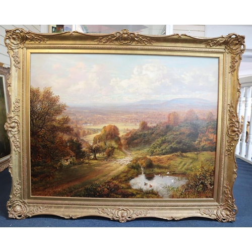 442 - George William Mote (1832-1909)oil on canvasLandscape near Guildfordsigned and dated 1878, Cider Hou... 