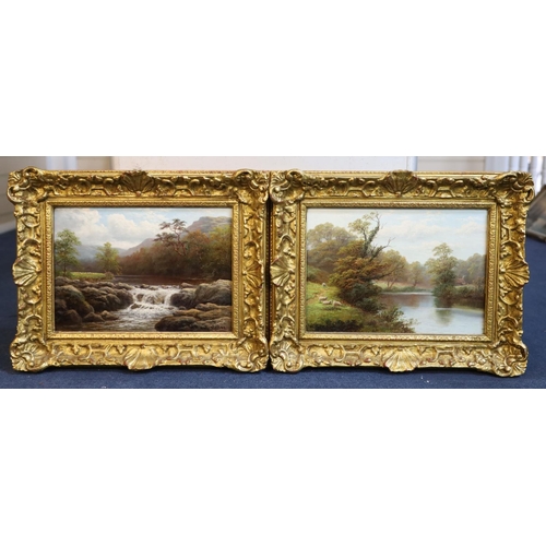 444 - William Mellor (1851-1931)pair of oils on canvasOn The Llugyy, North Wales and On The Nidd nr Knares... 