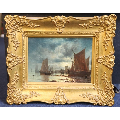 445 - James Webb (1825-1895)oil on canvasMoonlight on the Dutch coastsigned8 x 12in.CONDITION: Oil on canv... 