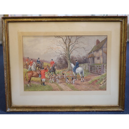 458 - William Murray (1843-1897)set of 4 watercolours with gouacheHunting scenessigned11.5 x 17.25in.CONDI... 