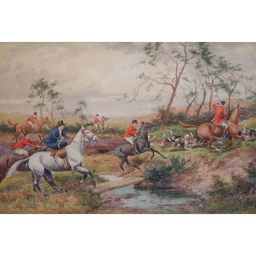 458 - William Murray (1843-1897)set of 4 watercolours with gouacheHunting scenessigned11.5 x 17.25in.CONDI... 