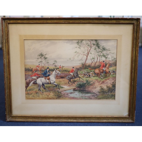 458 - William Murray (1843-1897)set of 4 watercolours with gouacheHunting scenessigned11.5 x 17.25in.CONDI... 