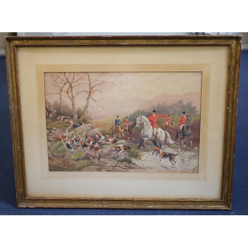 458 - William Murray (1843-1897)set of 4 watercolours with gouacheHunting scenessigned11.5 x 17.25in.CONDI... 