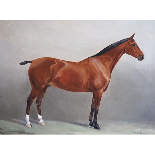 459 - William Joseph Redworth (1873-1941)set of 4 oils on canvasPortraits of Racehorses: Archdeacon, Chano... 