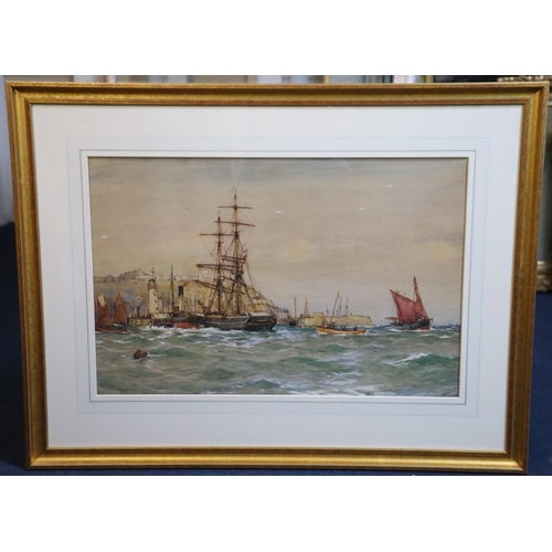 461 - Ernest Dade (1868-1935), Staithes GroupwatercolourShipping off Scarboroughsigned19 x 28.75in.CONDITI... 