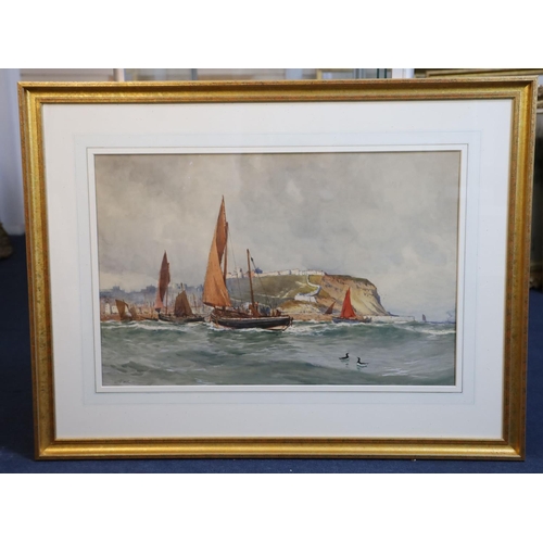 462 - Ernest Dade (1868-1935), Staithes GroupwatercolourFishing boats returning to Scarboroughsigned19 x 2... 