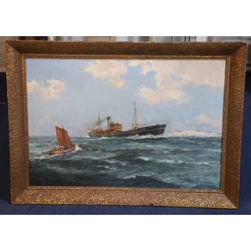 468 - § Frank Herbert Mason (1921-2009)oil on canvasSteam trawler 'Ayrshire' off Flamborough Headsigned an... 