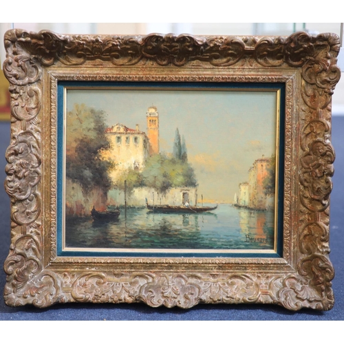 470 - § A. Bouvard Jnr (1870-1956)oil on canvasVenetian canal scenesigned10.25 x 13.5in.CONDITION: Oil on ... 