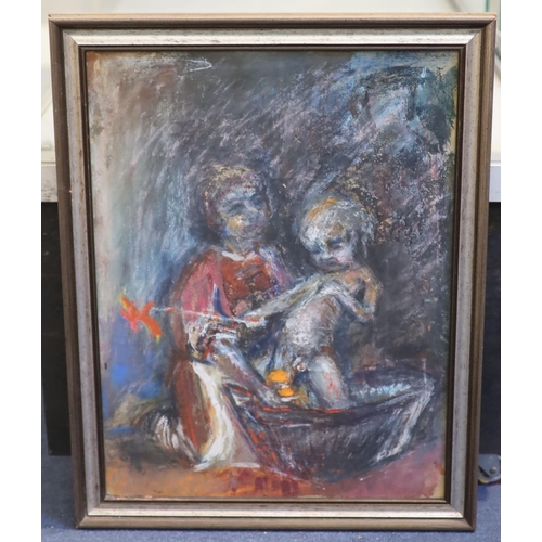 482 - Harold Mockford (1932-)mixed media on paper'Bathtime'signed and titled verso18.5 x 14.5in.CONDITION:... 