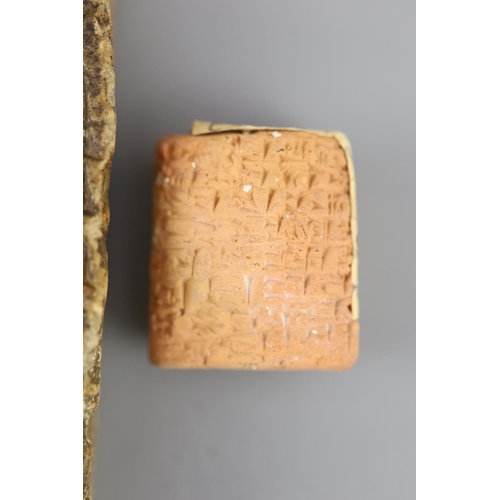 5 - An Ancient Assyrian fragment of a cuneiform alabaster slab, probably 9th century BC from Kouyunjik (... 