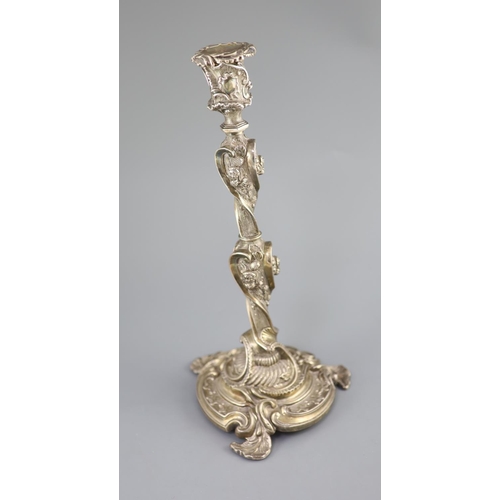 503 - An ornate George III silver three branch, three light candelabrum, by Samuel Roberts, George Cadman ... 