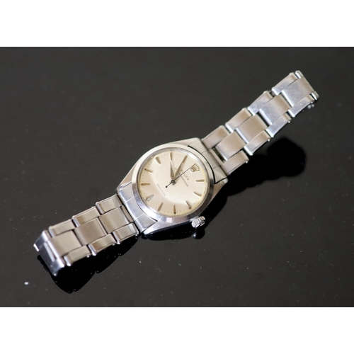 509 - A gentleman's 1960's stainless steel mid size Rolex Oyster Speedking Precision manual wind wrist wat... 