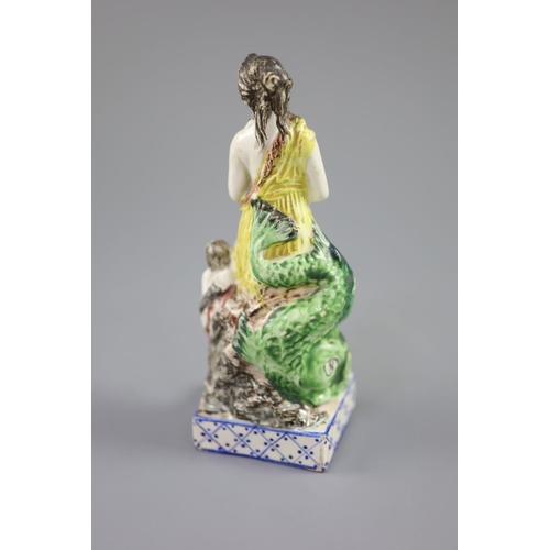 67 - An enamelled creamware figure of Venus, attributed Leeds Pottery, c.1790-1800, 16.2cm highCONDITION:... 