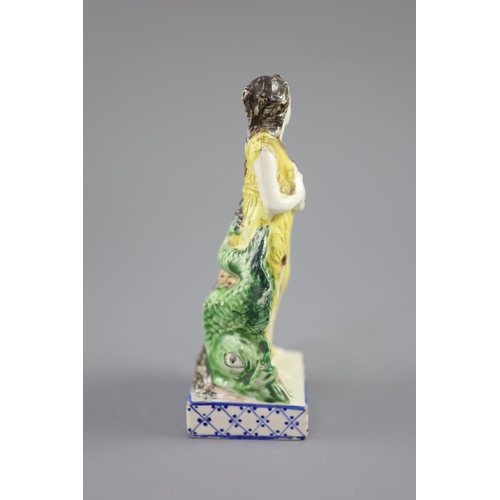 67 - An enamelled creamware figure of Venus, attributed Leeds Pottery, c.1790-1800, 16.2cm highCONDITION:... 