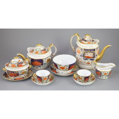 75 - A Herculaneum porcelain Imari pattern 8080 part tea and coffee set, c.1812-15, including teapot, cov... 