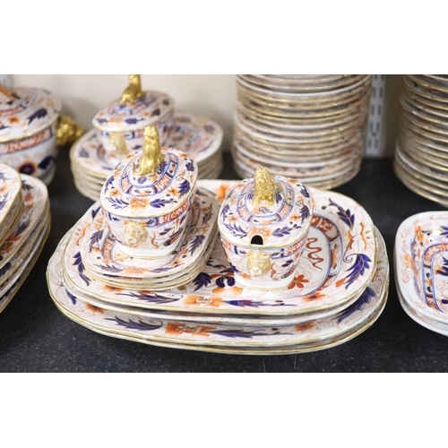 78 - An extensive Coalport Imari pattern dinner service, c.1820, comprising two oblong soup tureens, cove... 