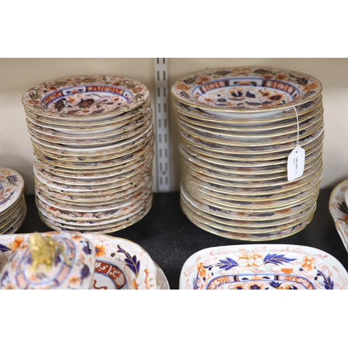 78 - An extensive Coalport Imari pattern dinner service, c.1820, comprising two oblong soup tureens, cove... 