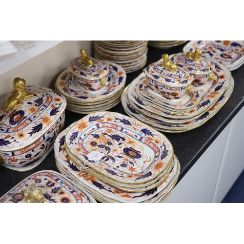 78 - An extensive Coalport Imari pattern dinner service, c.1820, comprising two oblong soup tureens, cove... 