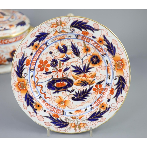 78 - An extensive Coalport Imari pattern dinner service, c.1820, comprising two oblong soup tureens, cove... 