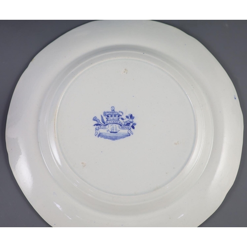 79 - An extensive Minton filigree pattern blue and white dinner service, c.1830, including a soup tureen,... 