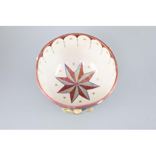 90 - A rare William De Morgan lustre bowl, c.1890, decorated by A. Farini, Fulham period, the exterior pa... 