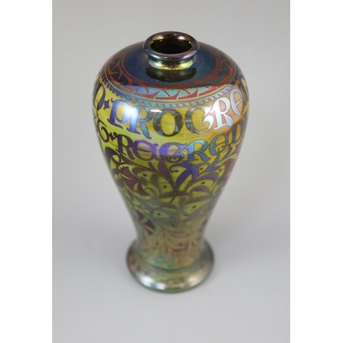 93 - William S. Mycock for Pilkingtons Royal Lancastrian. A lustreware baluster vase, the shoulder inscri... 