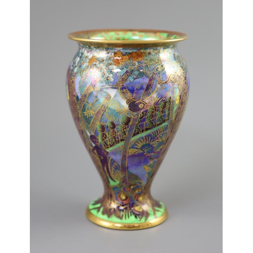 95 - A Wedgwood Fairyland lustre 'Woodland Elves' vase, designed by Daisy Makeig-Jones, of ovoid shape 23... 