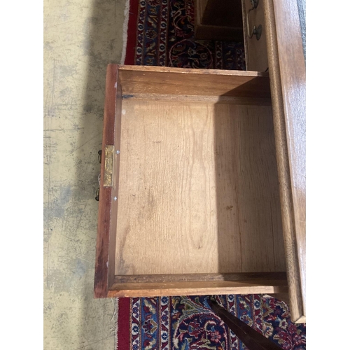 33 - An early 20th century George III style mahogany pedestal desk, width 150cm, depth 81cm, height 76cm... 