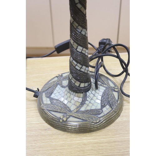427 - A Tiffany style dragonfly pattern table lamp, height 58cm