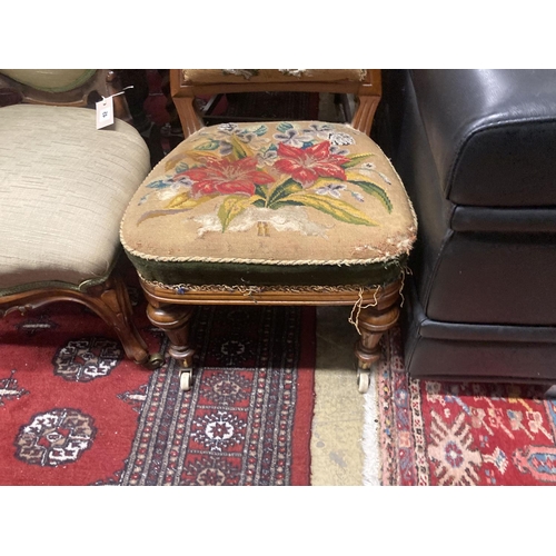 45 - Two Victorian upholstered spoonback nursing chairs