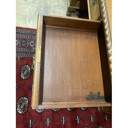 48 - An early 20th century mahogany pedestal desk, length 152cm, depth 84cm, height 78cm