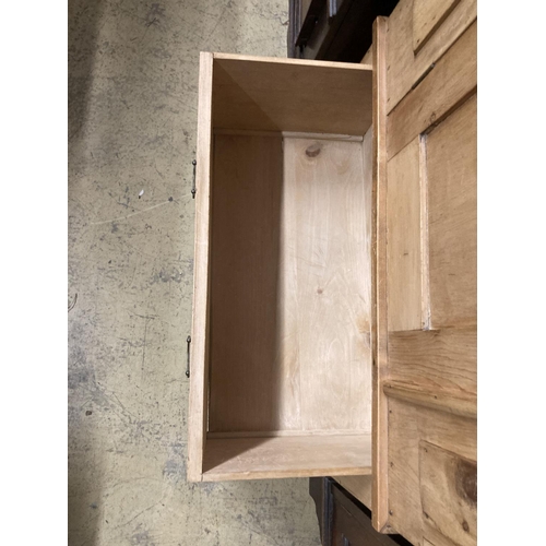 5 - A Victorian pine single door wardrobe, width 79cm, depth 42cm, height 193cm