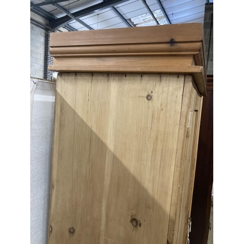 5 - A Victorian pine single door wardrobe, width 79cm, depth 42cm, height 193cm