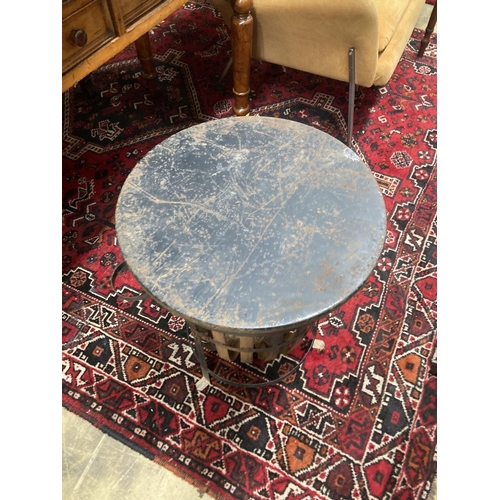 59 - A wrought iron circular brazier, approx. 53cm wide, height 54cm