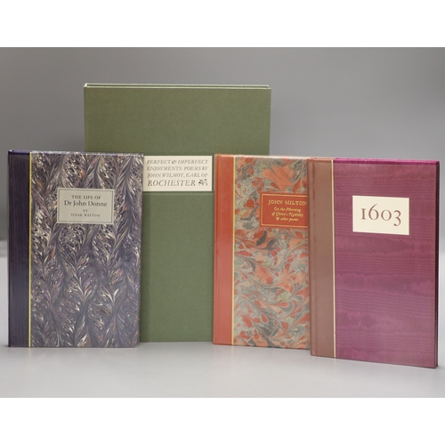 1308 - Wilmot, John, The Earl of Rochester, Perfect and Imperfect Enjoyments: Poems, quarter bound in leath... 