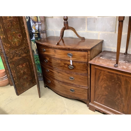 119 - A Regency mahogany bow-fronted chest fitted four graduated long drawers, width 110cm, depth 56cm, he... 