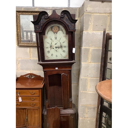 131 - A Victorian mahogany longcase clock, in need of restoration