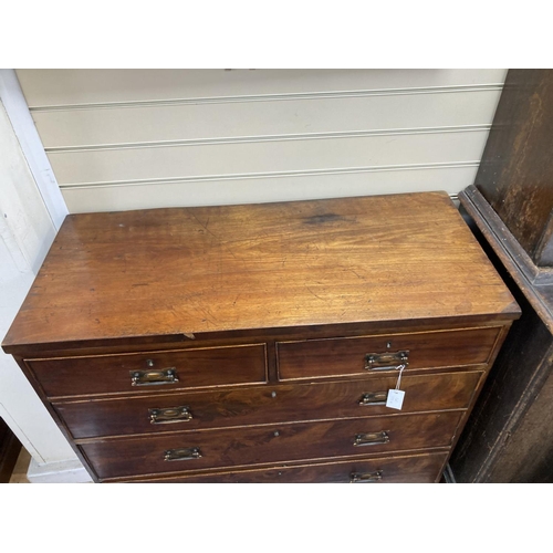 178 - A Regency mahogany chest of drawers, with later handles, width 102cm, depth 46cm, height 97cm... 